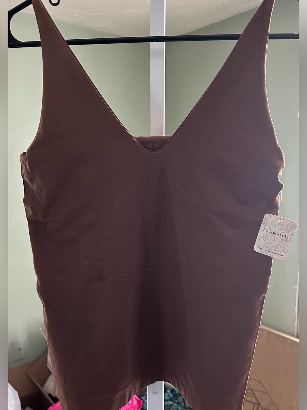 Free People Women's V-Neck Tank Top in 
chocolate lava